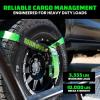 imageRhino USA Car Tie Down Straps with Flat Hooks  4 Pack 2quot x8  10000lbs Break Strength  Heavy Duty THandle Car Hauler Tire Lasso Wheel Straps for Trailers UTV ampamp Powersports  BlackGreen