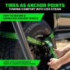imageRhino USA Car Tie Down Straps with Flat Hooks  4 Pack 2quot x8  10000lbs Break Strength  Heavy Duty THandle Car Hauler Tire Lasso Wheel Straps for Trailers UTV ampamp Powersports  BlackGreen