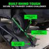 imageRhino USA Car Tie Down Straps with Flat Hooks  4 Pack 2quot x8  10000lbs Break Strength  Heavy Duty THandle Car Hauler Tire Lasso Wheel Straps for Trailers UTV ampamp Powersports  BlackGreen