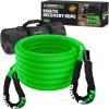 imageRhino USA Kinetic Recovery Tow Rope Heavy Duty Offroad Snatch Strap for UTV ATV Truck Car Tractor  Ultimate Elastic Straps Towing Gear  Backed for Life 1quot x 30 GreenGreen