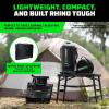 imageRhino USA Portable Camping Table and Stool Set  Lightweight Foldable Camp Tables with Net for Beach Trips Fishing Picnic Cooking ampamp Much More Black