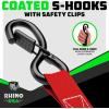 imageRhino USA Ratchet Straps Tie Downs 4Pack  1 Inch x 15 Feet 1823lb Break Strength  Ultimate Tie Down Straps with Safety S Hooks  for Trucks Cargo Moving Appliances  BlueRed