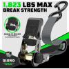 imageRhino USA Ratchet Straps Tie Downs 4Pack  1 Inch x 15 Feet 1823lb Break Strength  Ultimate Tie Down Straps with Safety S Hooks  for Trucks Cargo Moving Appliances  BlueGray