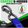 imageRhino USA Ratchet Straps Tie Downs 4Pack  1 Inch x 15 Feet 1823lb Break Strength  Ultimate Tie Down Straps with Safety S Hooks  for Trucks Cargo Moving Appliances  BlueBlue