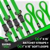 imageRhino USA Ratchet Straps Tie Downs 4Pack  1 Inch x 15 Feet 1823lb Break Strength  Ultimate Tie Down Straps with Safety S Hooks  for Trucks Cargo Moving Appliances  BlueGreen