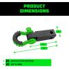 imageRhino USA Shackle Hitch Receiver Fits 2quot Receivers Best Towing Accessories for Trucks Jeep Toyota ampamp More  Connect Your Rhino Tow Strap for Vehicle Recovery Mounts to 2quot Receiver Hitches GrayGreen