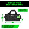 imageRhino USA Tool Bag 18Inch Heavy Duty Wide Mouth Tool Tote with Zipper for Men  Large Tools Bags with Extra Side Storage Pockets Reinforced Shoulder Strap ampamp Upgraded Metal Clips BlackBlack