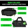 imageRhino USA Tool Bag 18Inch Heavy Duty Wide Mouth Tool Tote with Zipper for Men  Large Tools Bags with Extra Side Storage Pockets Reinforced Shoulder Strap ampamp Upgraded Metal Clips BlackBlack