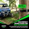 imageRhino USA Tree Saver Tow Strap 3quot x 8  31518lb Break Strength  Emergency Recovery Strap Winch Extension for Truck UTV ATV ampamp More  Heavy Duty Straps Compatible with Jeep Ford Toyota BlackBlack