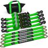 imageRhino USA Car Tie Down Straps for Trailers with J Hooks 4Pack  2quot x8 10000lb Break Strength  Heavy Duty Car Hauler Tire Straps with Axle Straps for UTV Powersports ampamp More  GreenGreen