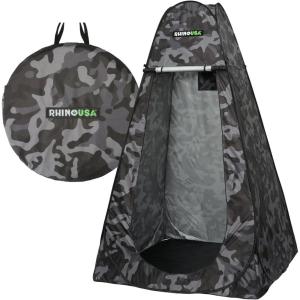 imageRhino USA Portable Pop Up Privacy Changing Tent  Ultimate Outdoor Camping Shower Camp Toilet Rain Shelter for Beach and Camping  Lightweight and Sturdy Instant Setup While OnTheGo