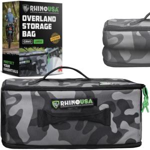 imageSoftSided Overland Storage Bag  Tactical Gear Tote for Camping Essentials SUV Trunk Organizer Bushcraft Gear Camper Organization Travel Bag with Dividers ampamp Customizable Patch Panel L BlackCamo