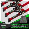 imageRhino USA E Track Ratchet Tie Down Straps 4500lb Break Strength  Includes 2 Premium 2quot x 16 eTrack Tie Downs  Ultimate Heavy Duty eTrack Cargo Strap System for Trailer Truck MotorcycleRed
