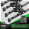 imageRhino USA E Track Ratchet Tie Down Straps 4500lb Break Strength  Includes 2 Premium 2quot x 16 eTrack Tie Downs  Ultimate Heavy Duty eTrack Cargo Strap System for Trailer Truck MotorcycleGray