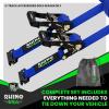 imageRhino USA E Track Ratchet Tie Down Straps 4500lb Break Strength  Includes 2 Premium 2quot x 16 eTrack Tie Downs  Ultimate Heavy Duty eTrack Cargo Strap System for Trailer Truck MotorcycleBlue