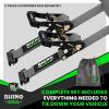 imageRhino USA E Track Ratchet Tie Down Straps 4500lb Break Strength  Includes 2 Premium 2quot x 16 eTrack Tie Downs  Ultimate Heavy Duty eTrack Cargo Strap System for Trailer Truck MotorcycleGray