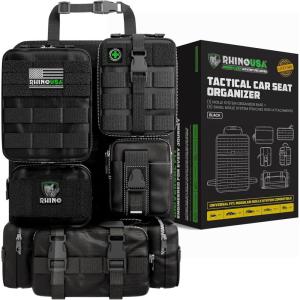 imageTactical Car Seat Organizer  MilitaryGrade Storage for SUV Truck ampamp Car  Heavy Duty Seat Organizer with Multiple Pockets ampamp Car Accessories for Maximum Organization  Black