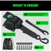 imageRhino USA Integrated Cargo Magic BedMounted Retractable Ratchet Straps for Ford Trucks 2015 F150 amp 2017 F250  BoxLink Compatible Removable 360 Swivel HeavyDuty Tie Downs2 In x 9 Ft