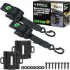 imageRhino USA Integrated Cargo Magic BedMounted Retractable Ratchet Straps for Ford Trucks 2015 F150 amp 2017 F250  BoxLink Compatible Removable 360 Swivel HeavyDuty Tie Downs2 In x 9 Ft
