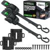 imageRhino USA Integrated Cargo Magic BedMounted Retractable Ratchet Straps for Ford Trucks 2015 F150 amp 2017 F250  BoxLink Compatible Removable 360 Swivel HeavyDuty Tie Downs1 In x 9 Ft