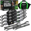 image:imageRhino USA x Realtree Retractable Ratchet Straps 2PK 2x 9 3033lb Break Strength Heavy Duty Auto Self Retracting Tie Down Straps for Truck Cargo Trailer Motorcycle ATV UTV Realtree APX CamoGray