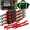 image:imageRhino USA x Realtree Retractable Ratchet Straps 2PK 2x 9 3033lb Break Strength Heavy Duty Auto Self Retracting Tie Down Straps for Truck Cargo Trailer Motorcycle ATV UTV Realtree APX CamoRed