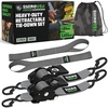 image:imageRhino USA x Realtree Retractable Ratchet Straps 2PK 2x 9 3033lb Break Strength Heavy Duty Auto Self Retracting Tie Down Straps for Truck Cargo Trailer Motorcycle ATV UTV Realtree APX CamoGray
