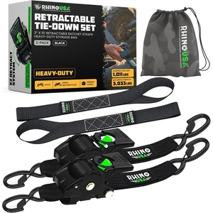 image:imageRhino USA x Realtree Retractable Ratchet Straps 2PK 2x 9 3033lb Break Strength Heavy Duty Auto Self Retracting Tie Down Straps for Truck Cargo Trailer Motorcycle ATV UTV Realtree APX CamoBlack