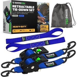 image:imageRhino USA x Realtree Retractable Ratchet Straps 2PK 2x 9 3033lb Break Strength Heavy Duty Auto Self Retracting Tie Down Straps for Truck Cargo Trailer Motorcycle ATV UTV Realtree APX CamoBlue