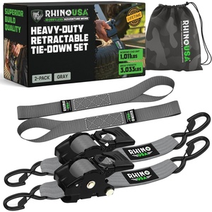 image:imageRhino USA x Realtree Retractable Ratchet Straps 2PK 2x 9 3033lb Break Strength Heavy Duty Auto Self Retracting Tie Down Straps for Truck Cargo Trailer Motorcycle ATV UTV Realtree APX CamoGray