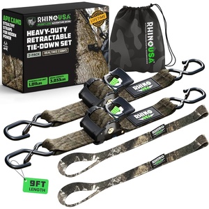 image:imageRhino USA x Realtree Retractable Ratchet Straps 2PK 2x 9 3033lb Break Strength Heavy Duty Auto Self Retracting Tie Down Straps for Truck Cargo Trailer Motorcycle ATV UTV Realtree APX CamoRealtree APX Camo