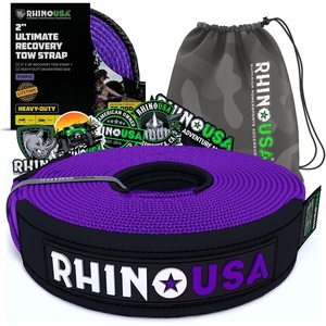 image:imageRhino USA Offroad Recovery Tow Strap 2in x 20ft  20024lb for UTVATV  20024lb Break Strength Emergency Recovery Strap Heavy Duty for Offroad 4x4 Compatible with RZR CanAm amp Polaris PinkPurple