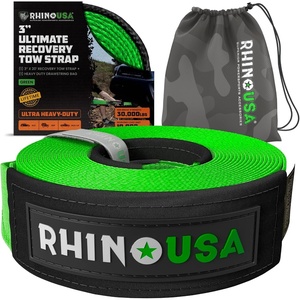 image:imageRhino USA Offroad Recovery Tow Strap 2in x 20ft  20024lb for UTVATV  20024lb Break Strength Emergency Recovery Strap Heavy Duty for Offroad 4x4 Compatible with RZR CanAm amp Polaris PinkGreen