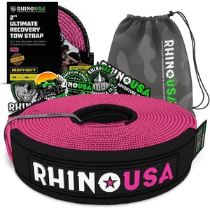 image:imageRhino USA Offroad Recovery Tow Strap 2in x 20ft  20024lb for UTVATV  20024lb Break Strength Emergency Recovery Strap Heavy Duty for Offroad 4x4 Compatible with RZR CanAm amp Polaris PinkPink